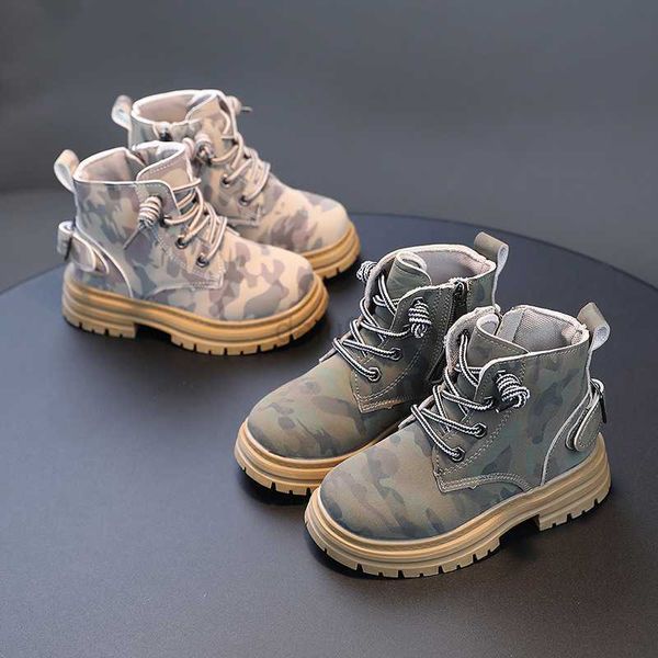 Stivali Belli bambini Combattimento Stivali militari Primavera Autunno Camouflage Stivali da esterno per Ragazzi Ragazze Studenti di scuola Scarpe da trekking F09133 L0824