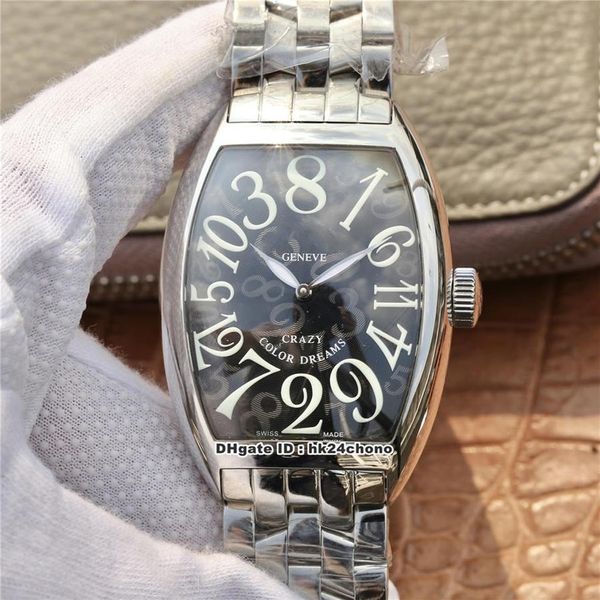 Abf fábrica relógios de luxo 8880 ch crazy hours fm2001 relógio automático masculino cristal safira mostrador preto pulseira aço inoxidável ge272k