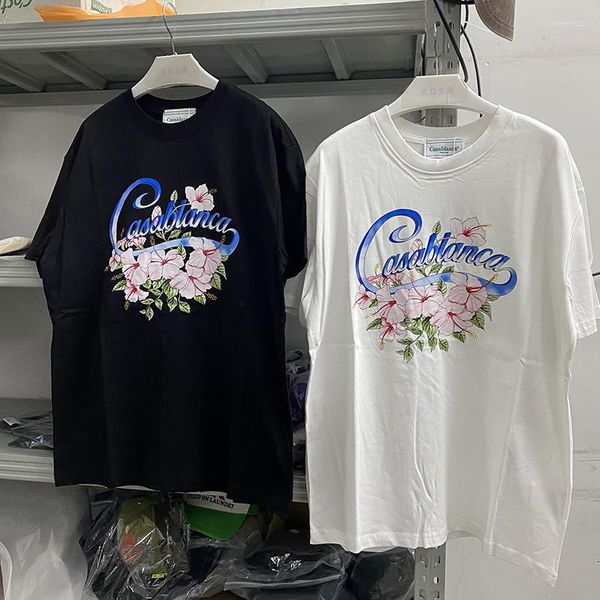Erkekler Tişörtler Erkek Tasarımcı Çiçek Baskı Logosu Sanat Gömlek Erkek Kadın Tees Rahat Üstler Kısa Kollu