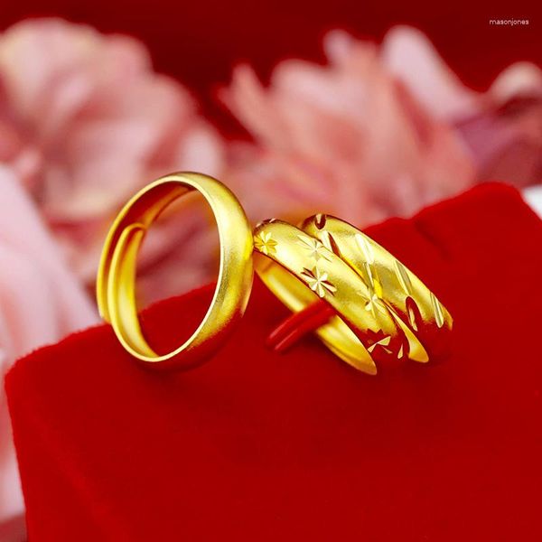 Anéis de casamento 3 estilos anel de noivado de ouro africano para homens jóias jóias pura colorido conjunto de casais de noiva Anilos homme