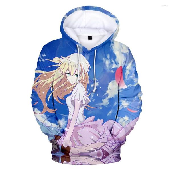 Con cappuccio femminile anime viola evergard 3d stampato da streetwear foneds harajuku pullover di moda ragazzo abbigliamento