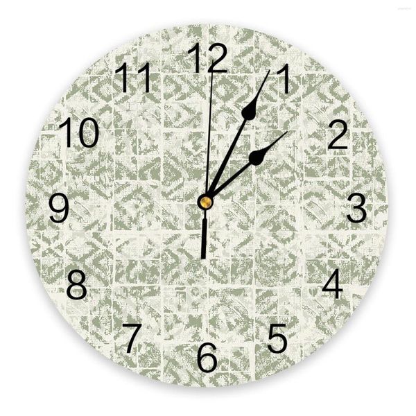 Настенные часы круглые геометрия зеленая палитра