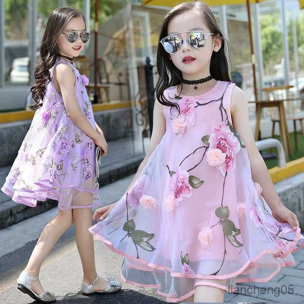 Abiti da ragazza Ragazze estive Vestito a fiori Ragazza per bambini Abiti da spiaggia Abiti in chiffon per bambini Abiti floreali per ragazze per adolescenti 14 anni R230831