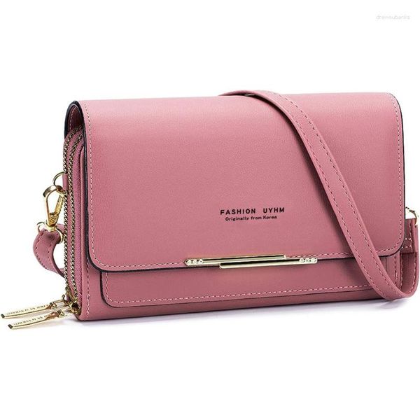 Abendtaschen PU Leder Crossbody Schulter für Frauen Retro leichte Luxushandtaschen Münzbaus Damen Mobiltelefon schwarze Tasche