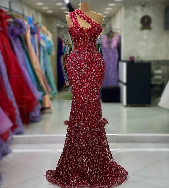 EBI August Aso ASO Dark Red Mermaned Dress per perle sexy sexy Party formale Secondo ricevimento di abbigliamento abiti da fidanzamento