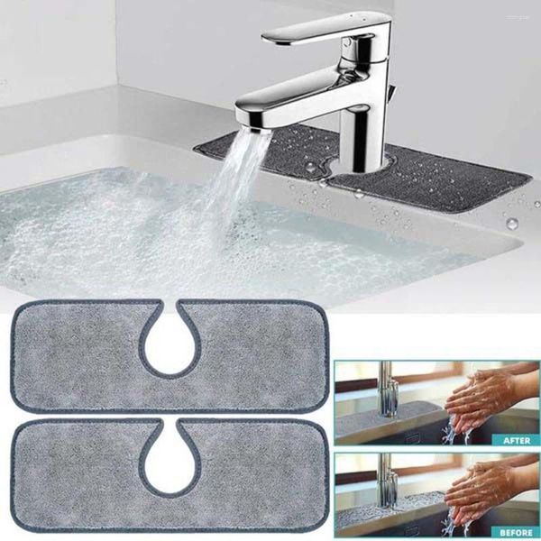Set di accessori da bagno Panno in fibra Microfibra Cucina Bagno Raccoglispruzzi Tappetino per asciugare l'acqua Rubinetto Tappetino assorbente Protezione per controsoffitto