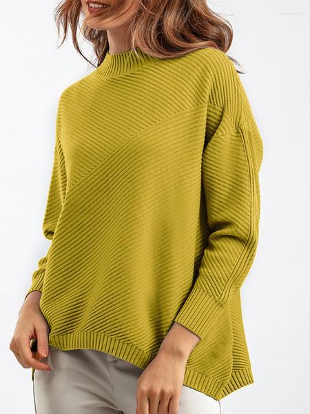 Женские свитеры водолазки вязаный свитер Женский мода с высоким пуллером с низким потом