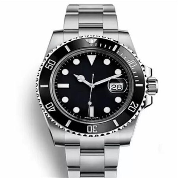 Uhr Logo Automatic Watch Edelstahl Silbergurt Blaues schwarzes Zifferblatt Sport Uhren orologio di lusso Armbandwatch313w