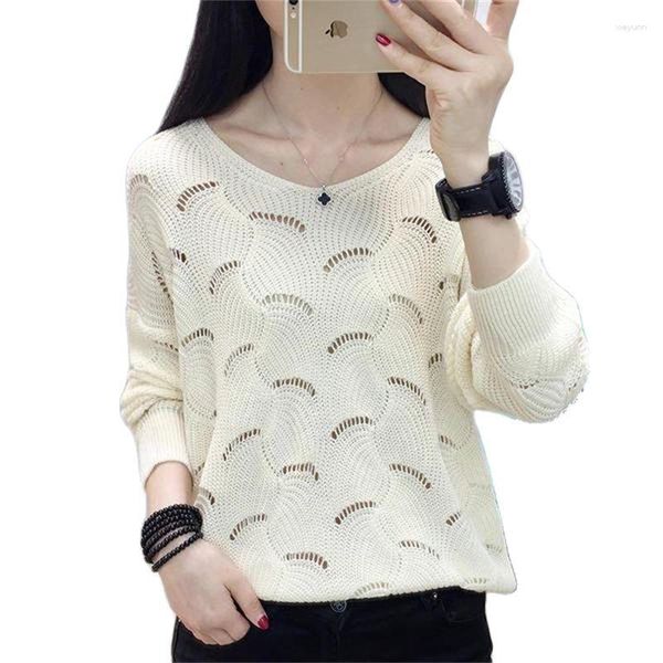 Maglioni femminili coreana Fashion Spring Fall Donne a V-Neck Style Style Pullover Shirt Shirt Office Outwear Girl Girl