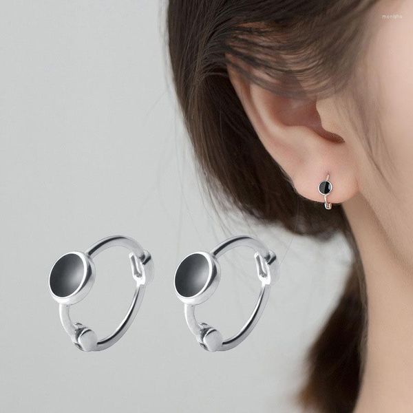 Orecchini a cerchio Kofsac 2023 Orente di tendenza per donne uomini 925 Sterling Silver Black Black Ear Gioielli ROURCI CH CH Accessori per studenti