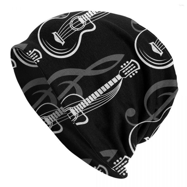 Boinas de chapéu notas de guitarra Caps Outdoor para homens Mulheres Six de Six Skullies Beanies Ski Soft Bonnet Hats