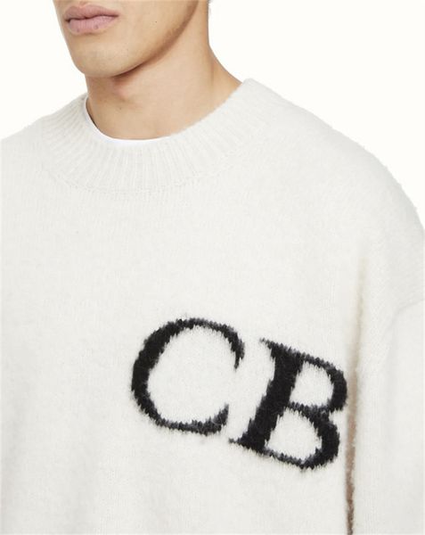 Cole Buxton Erkek Sweaters 2024 CB Son Bir Örme Jakar Jakar Kazak Erkek Kadın Kalite Gevşek Sweatshirts Giyim Kaşmir Sweaters 76