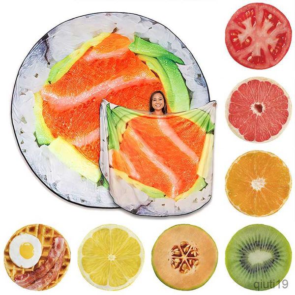 Decken lustige realistische Zitronen Tomate Cantaloupe Orange Decken grüne Früchte Futter werfen Decken weiche Flanell Kinder Erwachsene Geschenke R230824