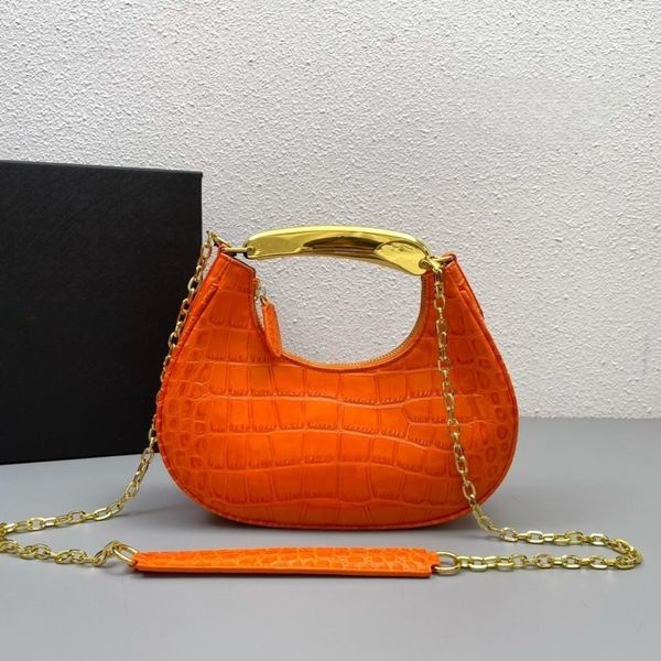 Marca bolsa de ombro moda bolsa luxo couro crocodilo corrente saco alça plana bolsa rede vermelho recomendado