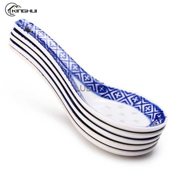 5pcs Ceramic Spoon в стиле китайского стиля Детский рис Scoop Cordg