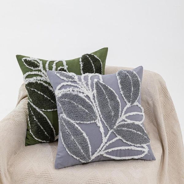 Pillow boho tiro astratto copri 45x45cm Minimalismo moderno per leave verde esplosi