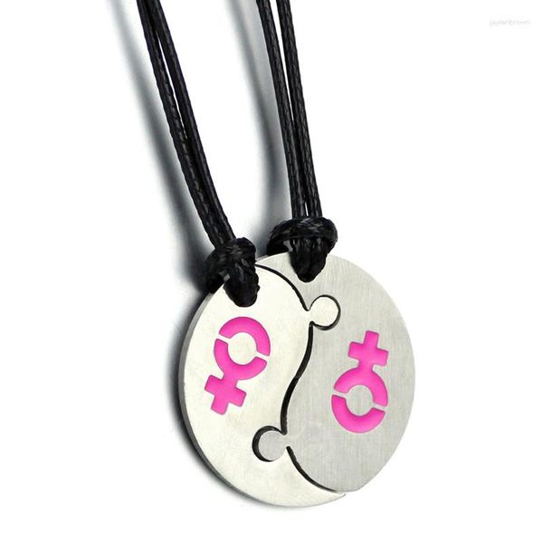 Anhänger Halskette 1Pair Paar Halskette Yin Yang LGBT Gay Pride Fashion Schmuck Kragen Frau Männer Freunde Geschenke Bijouterie