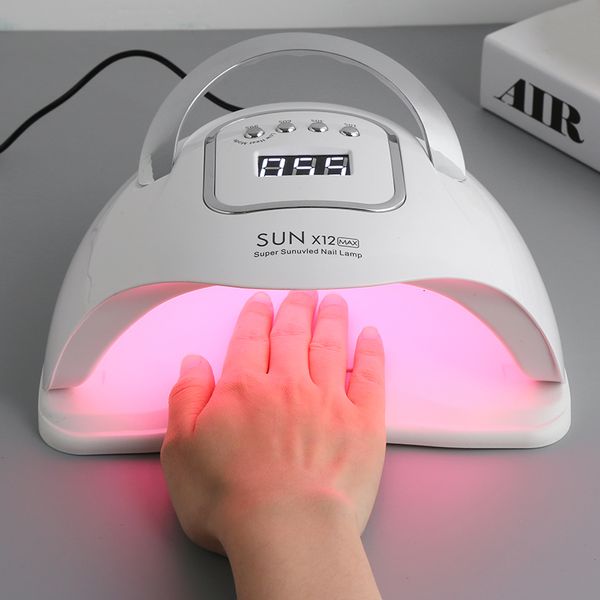 Asciuga unghie 280 W SUN X12/X11 MAX UV LED Lampada per unghie per manicure Asciugatrice per smalto gel per unghie Asciugatrice professionale intelligente per unghie Strumento per salone 230824