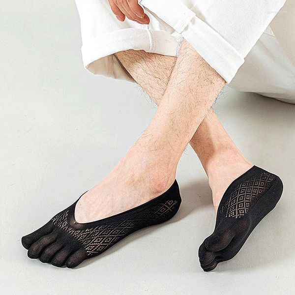 Herrensocken Männer fünf Finger Sock atmungsable Silikon Unsichtbares niedrig geschnittenes Netz nicht rutscher Sommer dünner Elastizität komfortabler Sportfitness