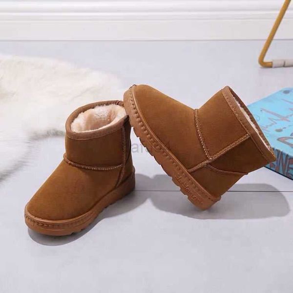 Stivali Stivali da neve per bambini Scarpe per bambini unisex Inverno Ragazzi per bambini Scarpe di peluche spesse Ragazze solide Stivali caldi Stivali per bambini Martin Studente L0824