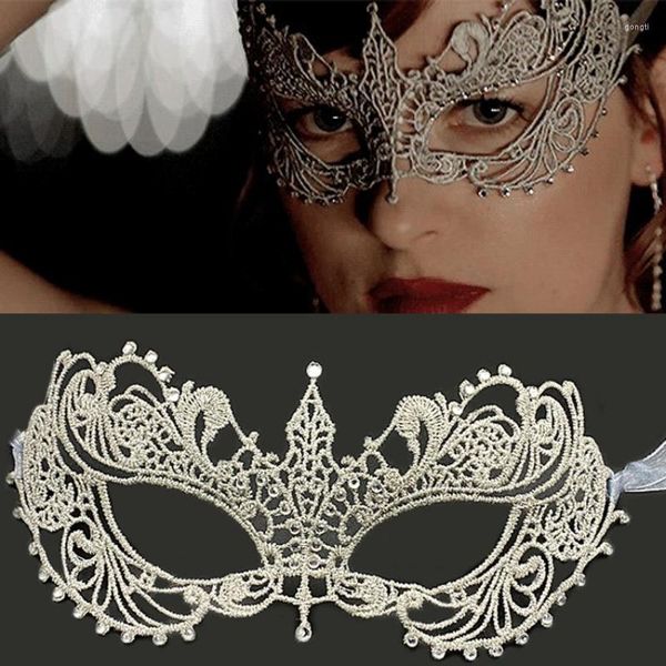 Parti malzemeleri makyaj topu Hollow Lace Mask Cadılar Bayramı sahne siyah yarım yüz seksi elmas kadın göz