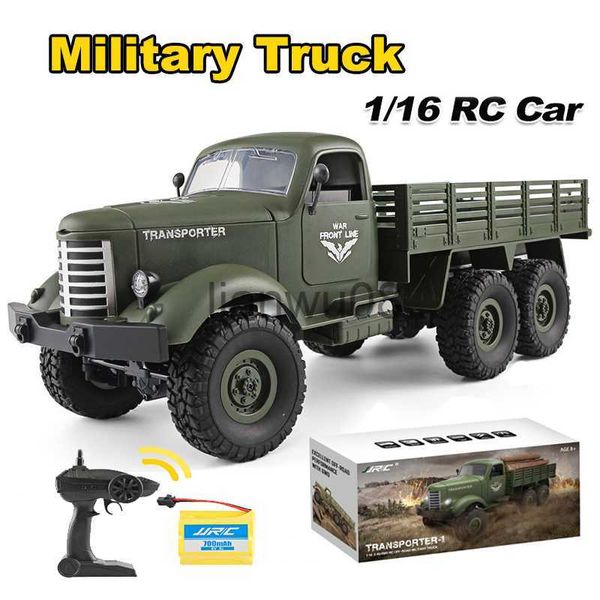 Auto elettrica/RC JJRC 116 RC Camion Alta Simulazione Auto Militare da Arrampicata 6WD Fuoristrada 24G Camion dell'Esercito telecomandati Giocattoli per Adulti Regali per Bambini x0824