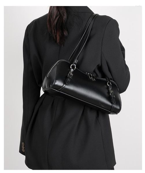 Sacos de noite mulheres bolsa de ombro vintage preto branco cor nicho estilo couro feminino moda luxo bolsa senhoras femme bolsa