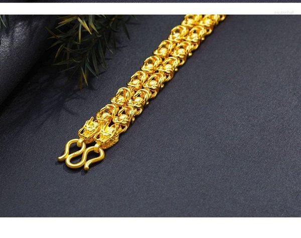 Zincirler saf simüle 24k kopya gerçek 999 altın 18k sahte erkekler kolye renksiz ejderha omurga zinciri kadınlar için kadın modeli