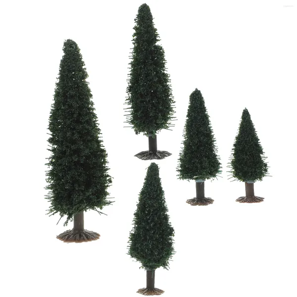 Fiori decorativi 15 pezzi Piccolo albero Paesaggio Modello Miniatura Sabbia finta Tavolo Alberi Artigianato Treno in plastica artificiale