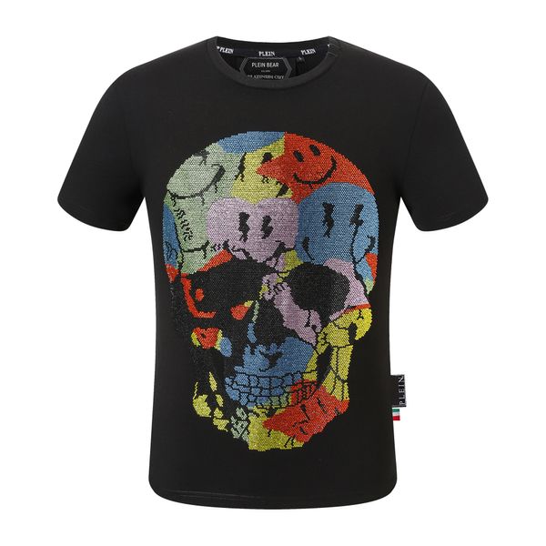 Мужские футболки PLEIN BEAR T SHIRT Мужские дизайнерские футболки Брендовая одежда Rhinestone PP Skulls Мужская футболка с круглым вырезом SS SKULL Футболка в стиле хип-хоп Футболки 16622