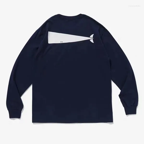 Magliette da uomo DESCENDANT 22SS DCDT Classic Whale Tee Stampa logo T-shirt larghe a maniche lunghe per e da donna