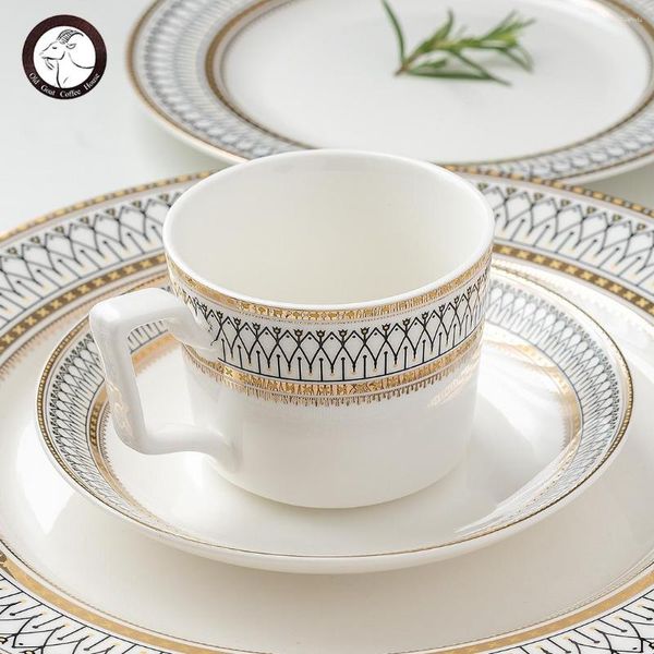 Кружки кофейная чашка высококачественная изысканная изысканная роскошная легкая дизайнерская керамическая послеобеденная чай