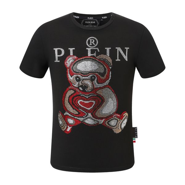 PLEIN BEAR T-Shirt Herren Designer-T-Shirts Markenkleidung Strass PP Schädel Männer T-Shirt Rundhals SS Schädel Hip Hop T-Shirt Top T-Shirts 16619