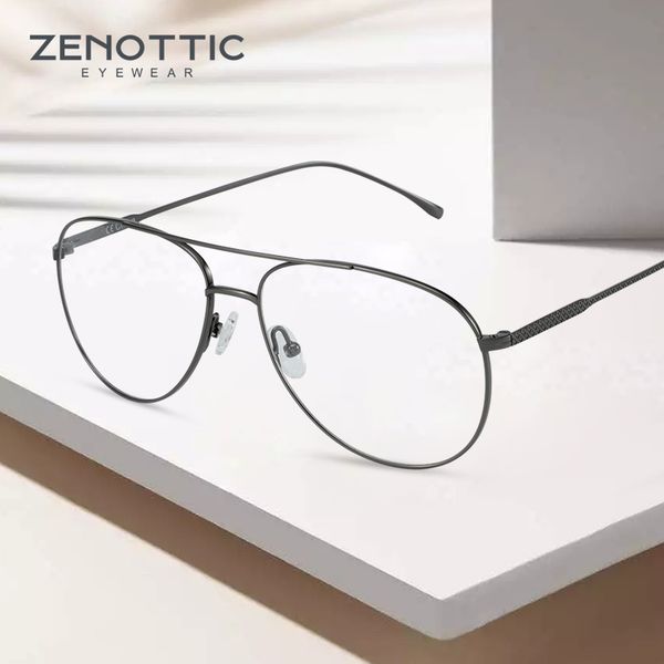 Солнцезащитные очки кадры Zenottic Ultralight Pure Pilot Glasnes Рамки женщины Men Cr-39 Clear Lens Optical Myopia Рецептные очки рамы 230824