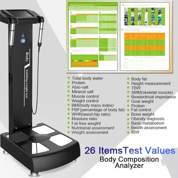 Beleza profissional gs6.5c + mais nova máquina de análise de equilíbrio composição do corpo humano saúde edifício peso gordura sistema de teste máquina equipamento