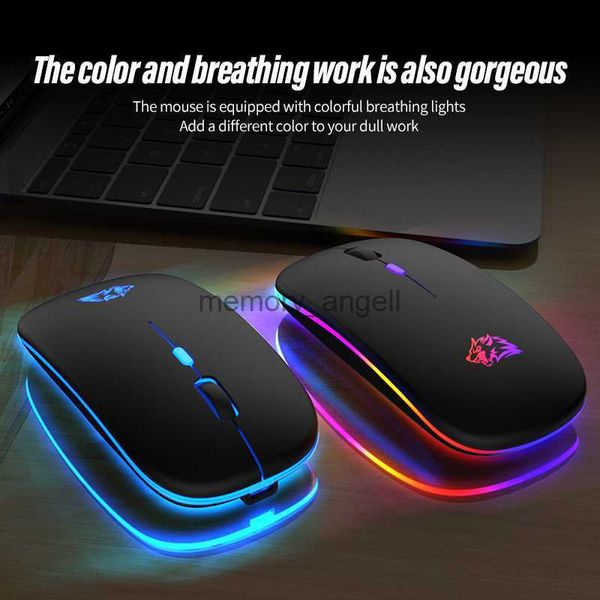 Ziyoulang recarregável mouse bluetooth 2.4g modo duplo sete cores luz de respiração botão mudo adequado para pc ipad portátil hkd230825