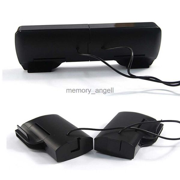 Mini altoparlante stereo portatile USB Notebook Computer portatile Schermo PC Lettore musicale clip-on Nero HKD230825