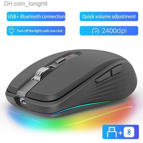 Bluetooth 5.0 Drahtlose Maus Wiederaufladbare Stille Multi Arc Touch Mäuse Ultradünne Magic Mouse Für Laptop Ipad Mac PC Macbook Q230825