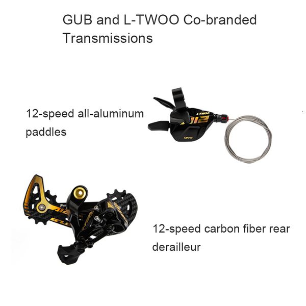Deragliatori bici GUB e LTWOO Set deragliatore MTB a 12 velocità in cobranding Perno a dito in alluminio Piastra guida in fibra di carbonio Perno posteriore 11T50T 230825