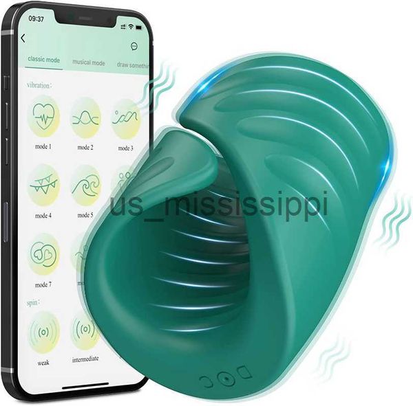 Altri articoli per la salute e la bellezza APP Masturbatore maschile remoto per uomo Bluetooth per addestramento del pene Vibratore Ritardo wireless Anello per il pene Glande Trainer Machine x0825