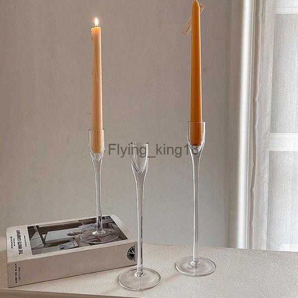 Suporte de castiçal de vidro universal tealight votiva castiçal moderno decoração para casa suportes para mesa de café loja hkd230825