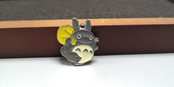 Outros 50 pcs anime japonês meu vizinho totoro metal charme pingente diy colar de mão jóias fazendo