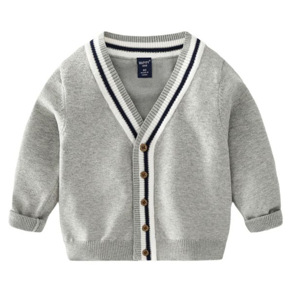 Pullover Autunno Bambini Ragazzo Maglione Cardigan casual Ragazzi Moda Primavera Cardigan con scollo a V per bambini 26 anni 230825