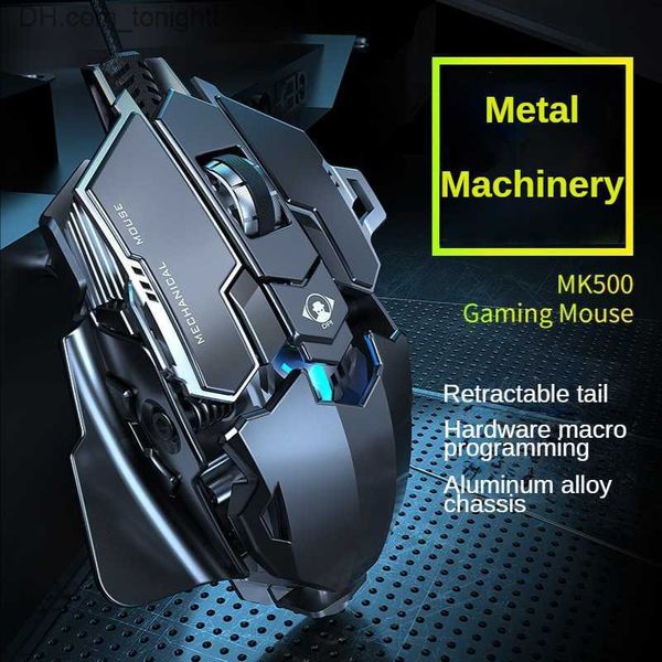 Novo mouse mecânico para jogos com fio, 9 teclas, definição macro, 12800 DPI, cor, retroiluminado, periférico de computador para Windows PC Q230825