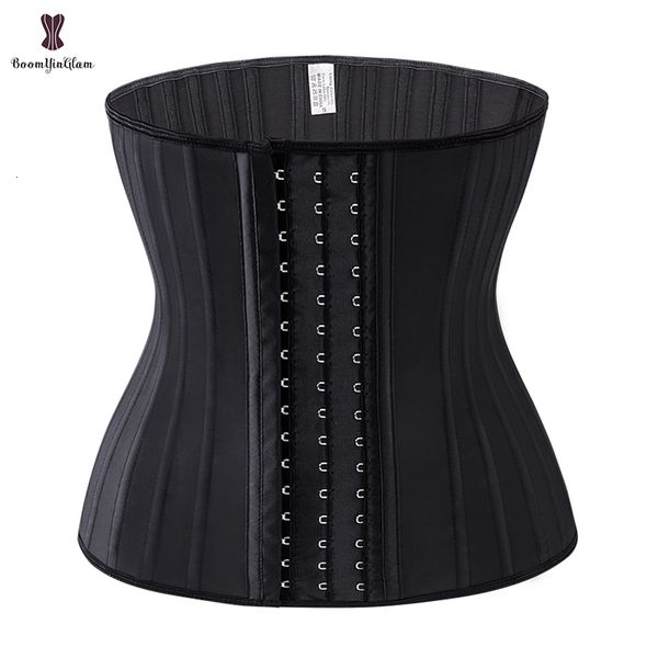 Shapers de corpo masculino preto creme 3 gancho e olho 25 aço booned látex cintura treinador fajas cinto faixas cintura plus size roupa interior corselet mulheres 230825