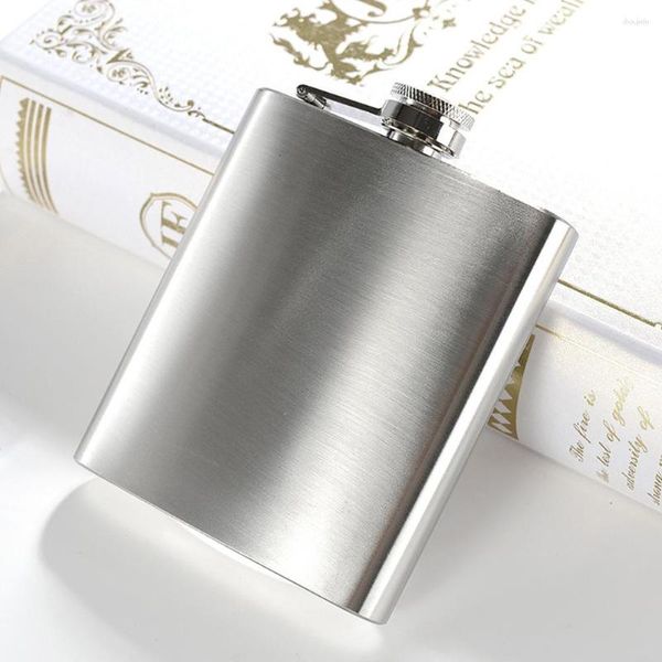 Hip Flasks 6/8oz Flask Edelstahl für Wodka Whisky Bourbon Likör Taschenweinflasche große Kapazität Trinkgeschirr Küche Esszimmer Ba