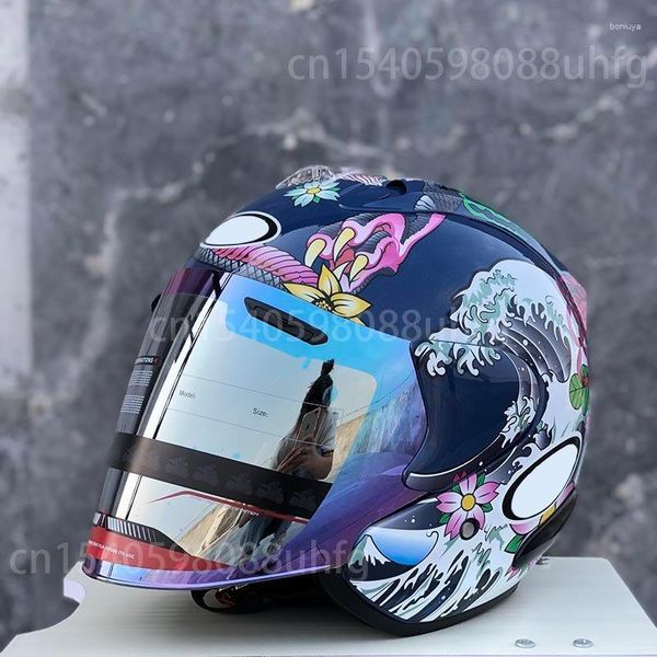 Capacetes de motocicleta 3 Oriental Dragon Half Capacete Homens e Mulheres Off-Road Verão Downhill Racing Mountain Cross Casco Capacete