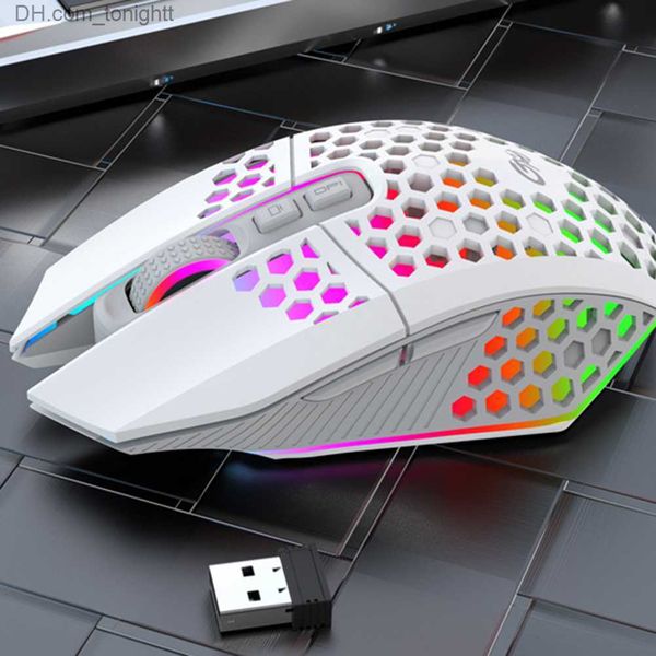 Mouse para jogos sem fio 3 engrenagens X801 8 botões 1600 DPI ajustável RGB recarregável mouse de computador para acessório de computador doméstico Q230825