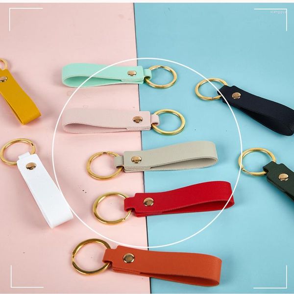 Partybevorzugung leerer PU-Leder-Schlüsselanhänger für Männer und Frauen, einfache rosa Auto-Schlüsselanhänger, Metallringe, Geschäftsgeschenk, Ziehen der Reißverschlüsse