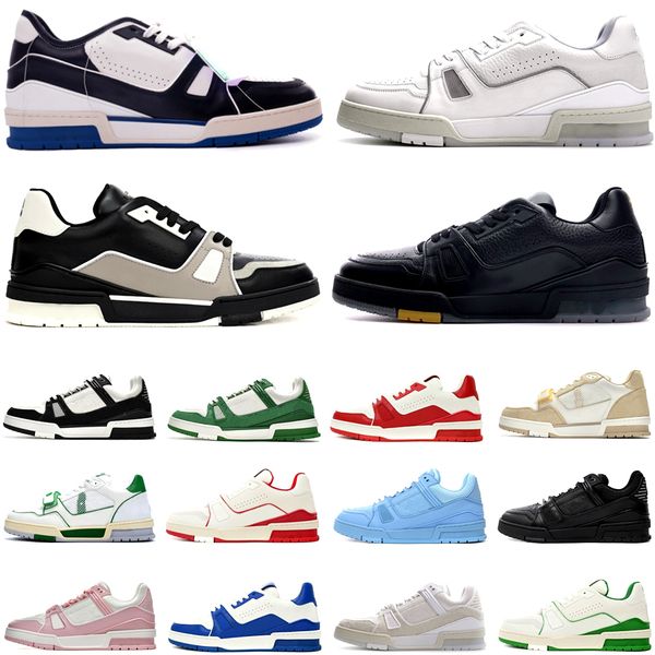 Designer Trainer Sneaker Virgil Scarpe casual Pelle di vitello Pelle Abloh Nero Bianco Verde Rosso Blu Sovrapposizioni in pelle Piattaforma outdoor Walking Scarpe da ginnastica basse Sneakers